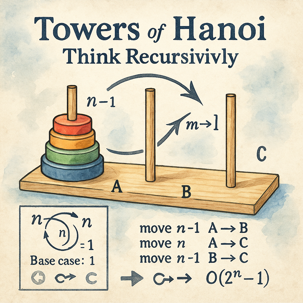 Think Recursively: Solving Towers of Hanoi the Easy Way